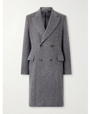 Gabriela Hearst Mcaffrey Double-Breasted Wool And Cashmere-Blend Herringbone Coat - Grey