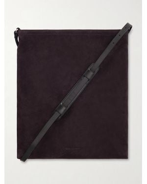 Dries Van Noten Leather-Trimmed Canvas Messenger Bag - Black