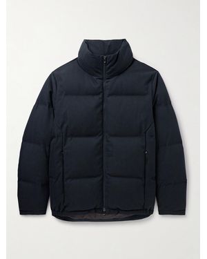 Sease Tribeca Quilted Herringbone Cotton And Cashmere-Blend Down Jacket - Blue