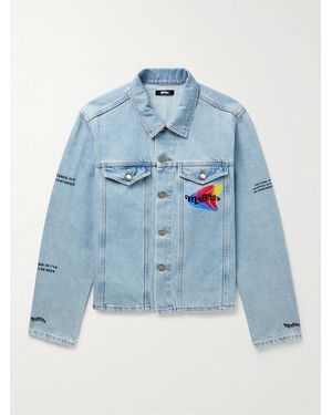 Msftsrep Logo-Print Denim Jacket - Blue