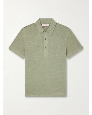 Orlebar Brown Sebastian Linen-jersey Polo Shirt - Green