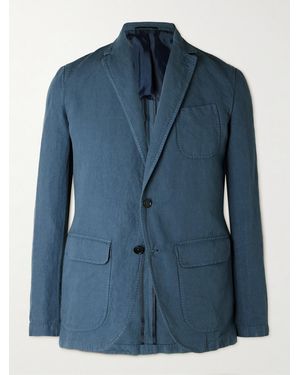 Sid Mashburn Butcher Hemp And Cotton-Blend Canvas Blazer - Blue