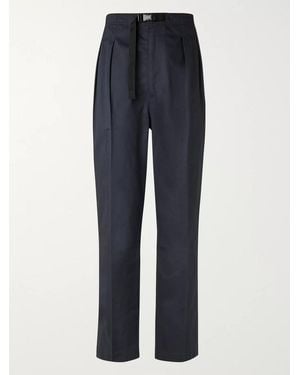 Chimala Tapered Belted Pleated Cotton-Poplin Trousers - Black