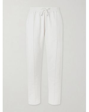 Ralph Lauren Wimbledon Straight-Leg Embroidered Cotton And Cashmere-Blend Joggers - White