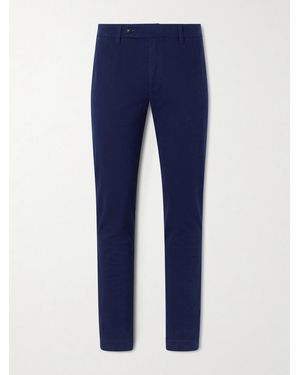 Massimo Alba Winch Straight-leg Cotton-blend Twill Trousers - Blue