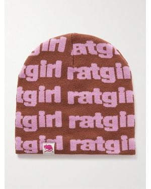 Stray Rats Jacquard Beanie - Red