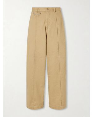 Kapital Boogie Day Straight-Leg Panelled Cotton-Twill Trousers - Natur