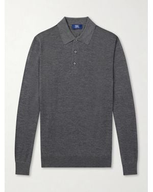 Fedeli Sportman Cashmere And Silk-blend Polo Shirt - Grey