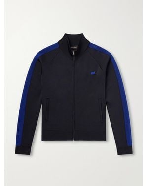 Wales Bonner Tide Logo-Embroidered Striped Jersey Sweatshirt - Blue
