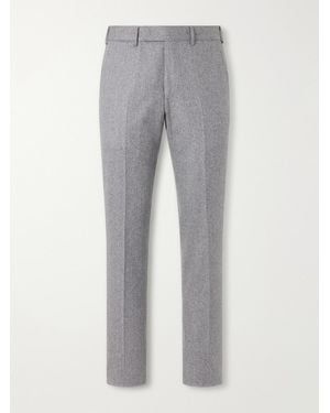 ZEGNA Tapered Wool And Cashmere-Blend Flannel Suit Trousers - Grey