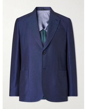 Paul Smith Cotton And Linen-Blend Suit Jacket - Blue