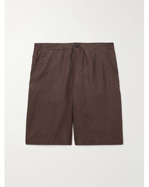 Loro Piana Straight-Leg Linen Shorts - Brown