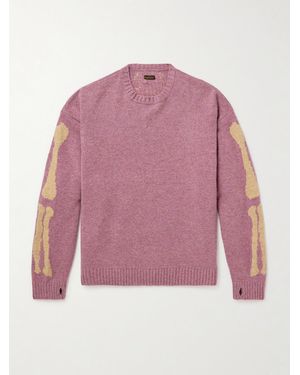 Kapital Bone Oversized Intarsia Wool Sweater - Rosa
