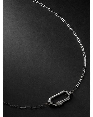 AS29 Lock Medium Blackened And Diamond Necklace
