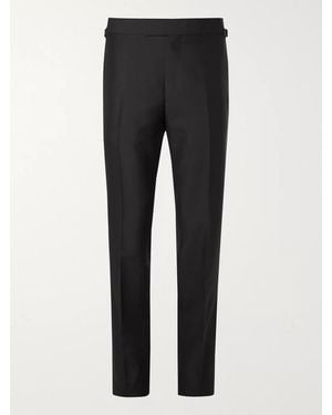 Kingsman Eggsy's Wool And Mohair-Blend Tuxedo Pants - Black