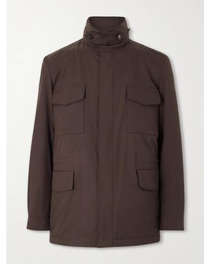 Loro Piana Traveller Windmate Storm System Shell Hooded Field Jacket - Brown