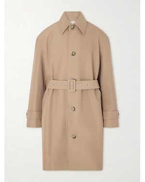 Ami Paris Belted Woven Trench Coat - Natural
