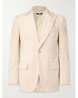 Tom Ford Shelton Slim-Fit Cotton-Velvet Blazer - Natural