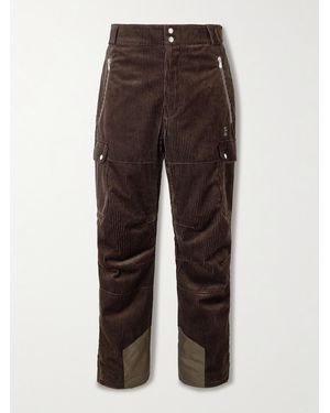 Brunello Cucinelli Straight-Leg Padded Shell-Trimmed Cotton-Corduroy Ski Trousers - Brown