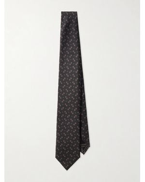 Brioni 8Cm Silk-Jacquard Tie - White