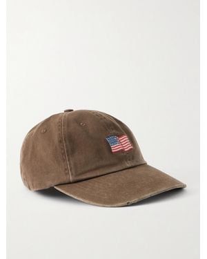 CHERRY LA Usa Logo-Embroidered Cotton-Twill Cap - Brown