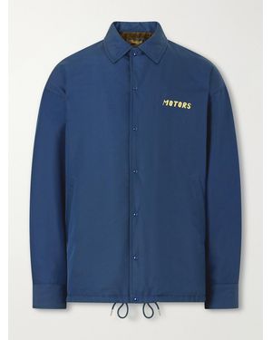Visvim Embroidered Wool And Silk-Blend-Gabardine Jacket - Blue