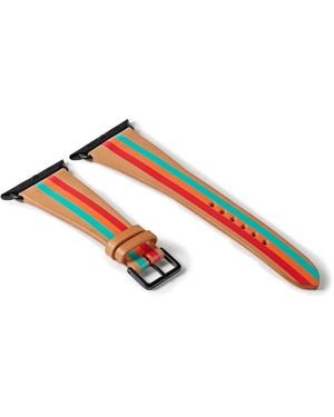 La Californienne Terrazza Striped Leather Watch Strap - Brown