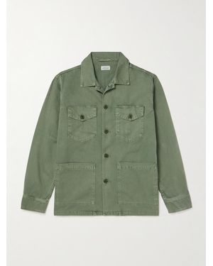 Hartford Jeffrey Herringbone Cotton-Gabardine Jacket - Green