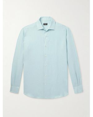 ZEGNA Oasi Linen Shirt - Blue