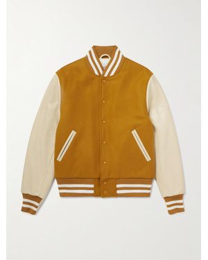Golden Bear The Albany Collegejacke aus einer Wollmischung und Leder - Mettallic