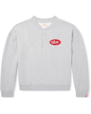 CHERRY LA Five Star Studded Logo-Embroidered Cotton-Blend Sweater - White