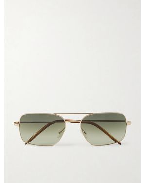 Oliver Peoples Victory Ii Aviator-Style-Tone Sunglasses - Natural
