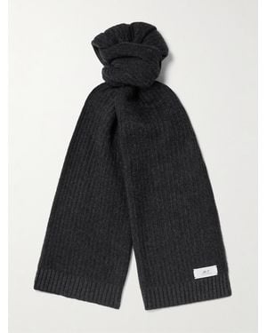 MR P. Ribbed Cashmere Scarf - Black