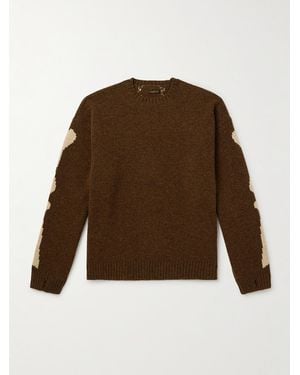 Kapital Oversized Intarsia Wool Jumper - Brown