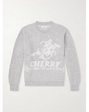 CHERRY LA Won The West Jacquard-knit Alpaca-blend Jumper - White