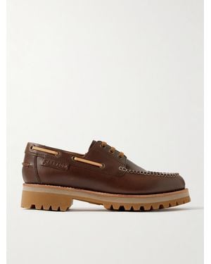 Grenson Dunstan Leather Boat Shoes - Brown