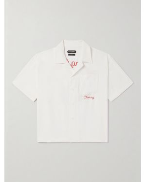 CHERRY LA Logo-Embroidered Tencel Lyocell Shirt - White