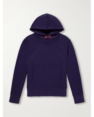 ADON Logo-Print Cotton-Jersey Hoodie - Blue