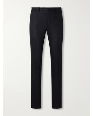 Canali Tapered Wool-blend Fresco Suit Pants - Blue