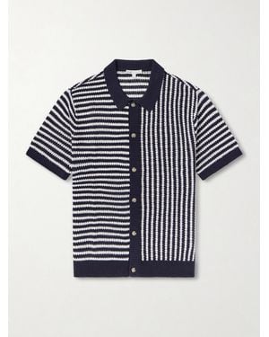 Onia Striped Knitted Linen Shirt - Blue