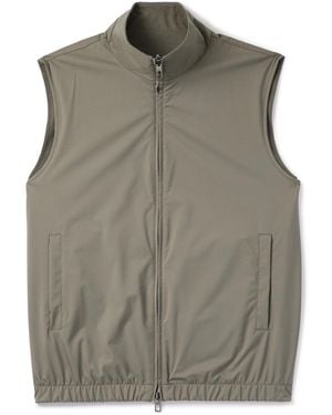 Loro Piana Slim-Fit Reversible Storm System Windwish Twill And Wool Gilet - Gray