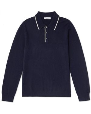 MR P. Cashmere Polo Sweater - Blue