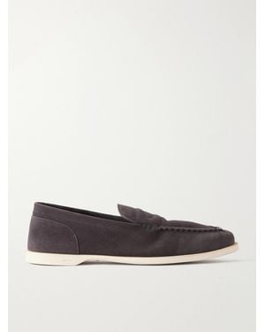 John Lobb Pace Suede Loafers - White