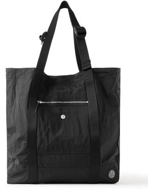 Stone Island Webbing-Trimmed Recycled-Shell Tote Bag - Black