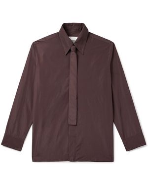 Jil Sander Slim-Fit Tie-Detailed Taffeta Shirt - Purple