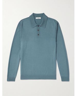 MR P. Merino Wool Polo Shirt - Blue