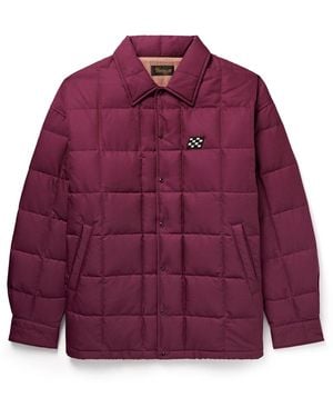 Visvim Coach Appliquéd Quilted Wool And Silk-Blend Twill Down Jacket - Purple