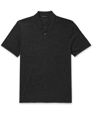 James Perse Cashmere Polo Shirt - Black