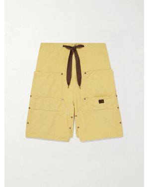Kapital Easy Straight-Leg Cotton-Twill Drawstring Shorts - Yellow