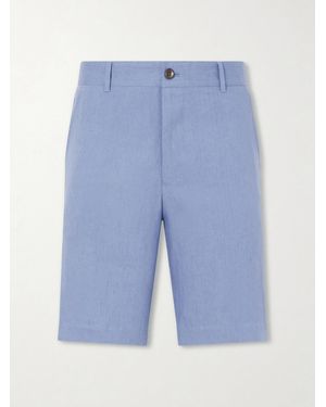 Paul Smith Straight-Leg Linen Shorts - Blue